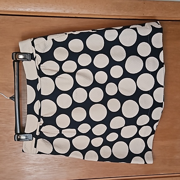 Boden Navy & Ecru Polka Dot Skirt sz 8 - Picture 1 of 5